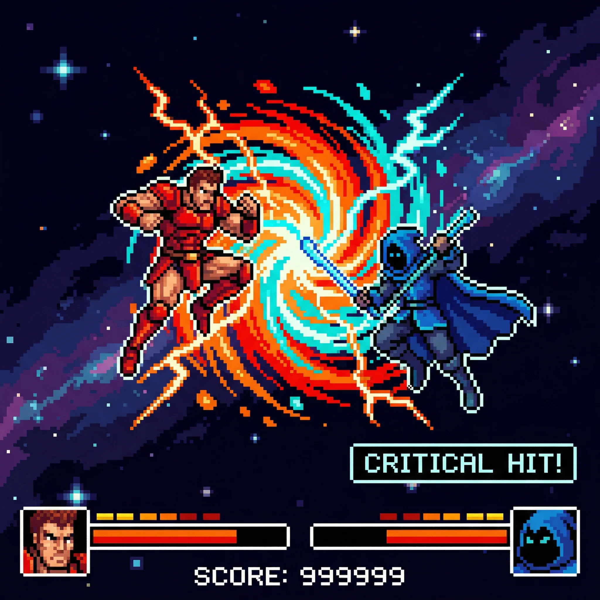 像素艺术作品：格斗家空中对决 - pg娱乐 社区创作