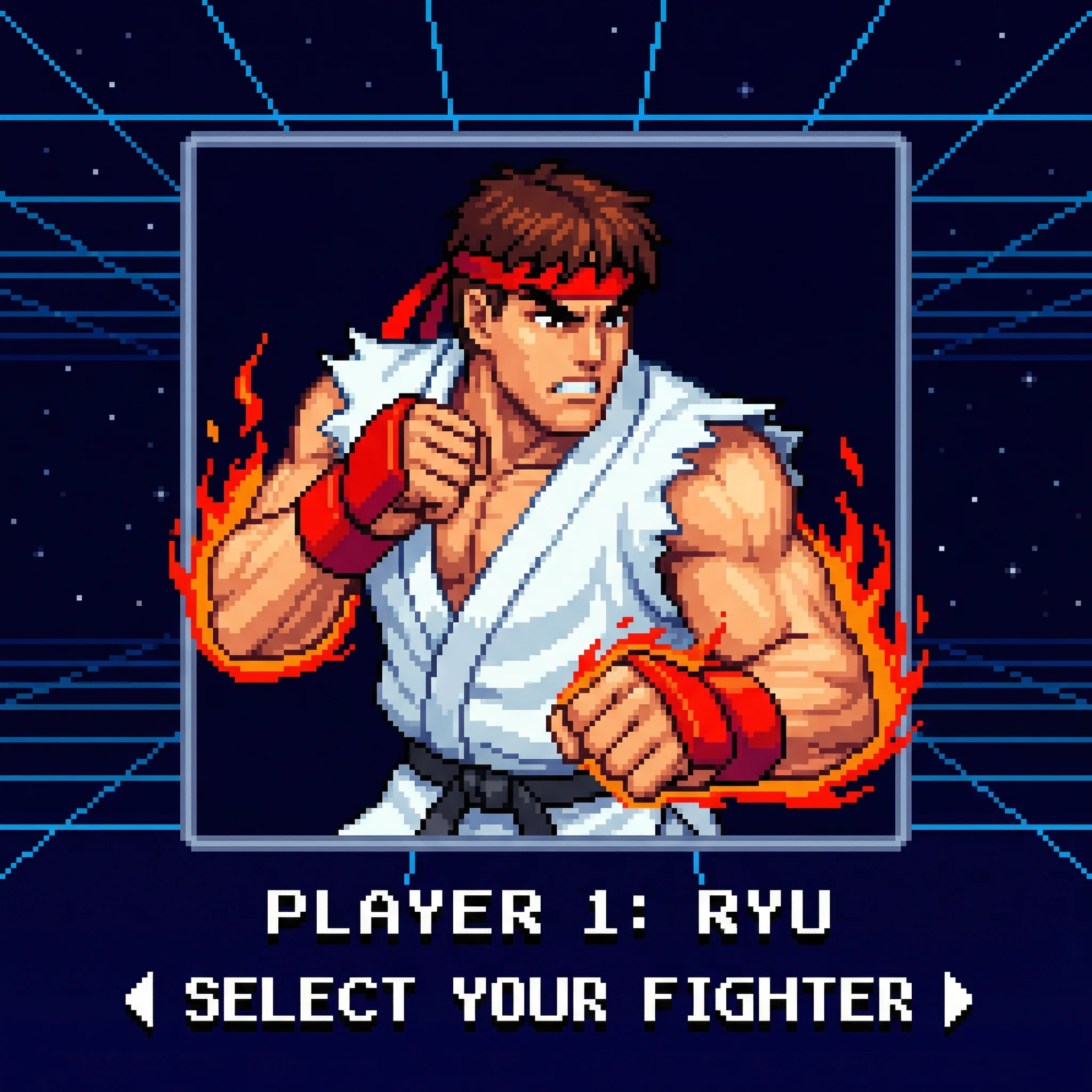 格斗家隆的像素头像 - pg娱乐 角色